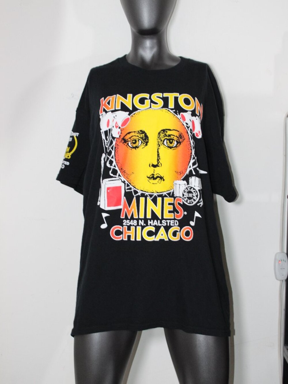 Vintage Kingston Mines Chicago Blues Center Black Graphic T-Shirt XL